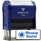 Vivid Stamp Morning Routine Self-Inking Rubber Stamps Teachers And Schools | Motivational Stamps For Children | Re-inkable Ink Pad