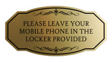 Signs ByLITA Victorian Please Leave Your Mobile Phone In the Locker Provided Wall or Door Sign
