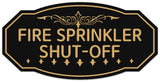 Signs ByLITA Victorian Fire Sprinkler Shut Off Wall or Door Sign - Easy Installation | Durable Wall or Door