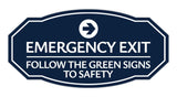 Signs ByLITA Victorian Emergency Exit Follow the Green Signs to Safety Durable Plastic Sign | Easy Installation | Elegant Design Wall or Door Sign