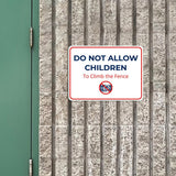 Classic Framed Plus Do Not Allow Children To Climb the Fence Door or Wall Sign | Child Safety Business Signs