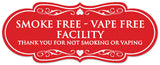Signs ByLITA Designer Smoke Free Vape Free Facility Sign - Easy Installation | Durable Wall or Door Sign