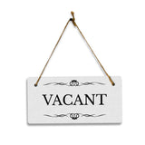 Vacant 5" x 10" Hanging Wall or Door Sign | Rustic Twine | Stylish Business or Office Signage