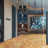 Signs ByLITA Square Lift Correctly Wall or Door Sign | Spanish Bilingual Warehouse Health and Safety Signs