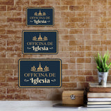 Classic Framed Plus Officina de Iglesia — Church Office Door or Wall Sign | Spanish - Inspirational & Scripture Signs