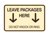 Signs ByLITA Classic Framed Leave Packages Here Do not Knock or Ring Entrance Wall or Door Sign