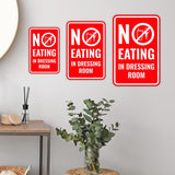 Portrait Round Plus No Eating In Dressing Room Wall or Door Sign | Retailer Signage