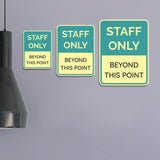 Portrait Round Plus Staff Only Beyond This Point Wall or Door Sign | General Kitchen and Food-related
