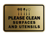 Classic Framed Please Clean Surfaces and Utensils Wall or Door Sign