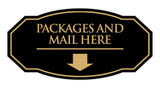 Signs ByLITA Victorian Packages and Mail here | Durable Plastic | Easy Installation | Elegant Design Wall or Door Sign