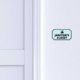 Notched Standard Janitor's Closet Wall or Door Sign | Facilities and Rooms Sign