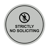 Circle Strictly No Soliciting Wall or Door Sign