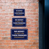 Classic Framed Plus No Money Is Kept On These Premises Overnight Wall or Door Sign | Health And Safety Office Signage
