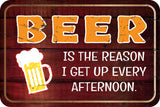 Classic Framed Plus Beer Is The Reason I Get Up Every Afternoon. Door or Wall Sign | Funny Home Decor