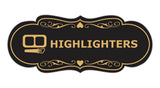 Signs ByLITA Designer Highlighters Makeup Area Wall or Door Sign
