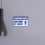 Classic Framed Plus Temperatures Can Drop at Night Wall or Door Sign | RV Accessories