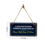 Clean Restrooms Promote Good Health Please Help Keep It Clean 5x10 Hanging Plus Wall or Door Sign | Home & Office Decor