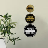 Signs ByLITA Circle Private Do Not Enter Wall or Door Sign