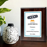 Skateboarding Customizable Wooden Award Plaque | Easel Mount Option | Achievement and Recognition Personalizable Plaques