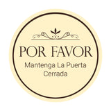 Signs ByLITA Circle Por favor Mantenga La Puerta Cerrada Wall or Door Sign