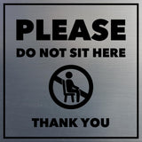 Signs ByLITA Square Please Do Not Sit Here Thank You Door or Wall Sign | Public Signage