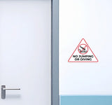 Triangle Danger 'No Jumping Or Diving' Wall or Door Sign