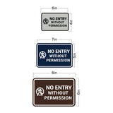 Signs ByLITA Classic Framed No Entry Without Permission Wall or Door Sign