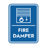 Signs ByLITA Portrait Round Fire Damper Door or Wall Sign Easy Installation | Health And Safety | Building And Danger Signs