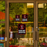 Portrait Round Plus Cash Not Accepted Wall or Door Sign | Health And Safety Office Signage