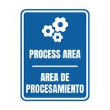 Signs ByLITA Portrait Round Process Area Door or Wall Sign | Spanish Bilingual Warehouse and Factory Signs