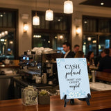 Cash Preferred Debit And Credit Accepted Table Sign With Acrylic Easel Stand (6 x 8") - 1 Pack