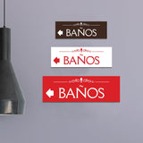 Signs ByLITA Basic Baños Left Arrow Directional Wall or Door Sign