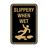 Signs ByLITA Portrait Round Slippery When Wet Wall or Door Sign