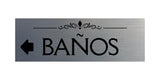 Signs ByLITA Basic Baños Left Arrow Directional Wall or Door Sign