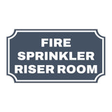 Notched Standard Fire Sprinkler Riser Room Wall or Door Sign | Facilities and Rooms Sign