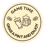 Signs ByLITA Circle Game Time: Grab a Pint and Enjoy ABS Plastic | Laser Engraved | Easy Installation | Elegant Design Wall or Door Sign
