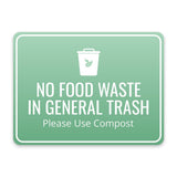 Classic Framed Plus No Food Waste in General Trash – Please Use Compost Door or Wall Sign | General Waste & Disposal