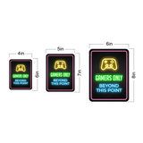 Portrait Round Plus Gamers Only Beyond This Point Wall or Door Sign | Easy Installation | Gaming | Home Decor