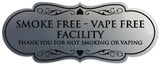 Signs ByLITA Designer Smoke Free Vape Free Facility Sign - Easy Installation | Durable Wall or Door Sign