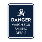 Signs ByLITA Portrait Round Danger Watch For Falling Debris Door or Wall Sign Easy Installation | Health And Safety | Building And Danger Signs