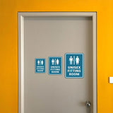 Portrait Round Plus Unisex Fitting Room Wall or Door Sign | General Public Bathroom Signage