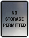 Signs ByLITA Portrait Round No Storage Permitted Sign - Laser-Engraved Lettering | Durable ABS Plastic | Vibrant Colors | Powerful Foam Tape