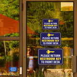 Classic Framed Plus Please Return Restroom Key To Front Desk Wall or Door Sign | Friendly Public Bathroom Signage