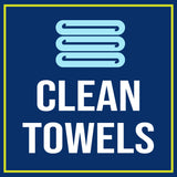 Square Plus Clean Towels Wall or Door Sign | Gym Spa and Bathroom Signage