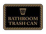 Signs ByLITA Classic Framed Bathroom Trash Can Vintage Bathroom Wall or Door Sign