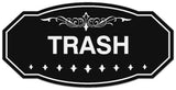 Signs ByLITA Victorian Trash Wall or Door Sign - Laser-Engraved Lettering | Durable ABS Plastic | Vibrant Colors | Powerful Foam Tape