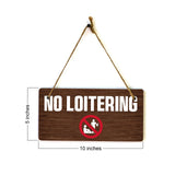 No Loitering 5x10 Hanging Plus Wall or Door Sign | Public Spaces Decor
