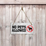 No Pets Allowed 5x10 Hanging Plus Wall or Door Sign | Public Spaces Decor