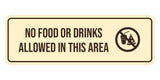Signs ByLITA Standard No Food or Drinks Allowed in This Area Door or Wall Sign Durable ABS Plastic | Laser Engraved | Easy Installation | Elegant Design