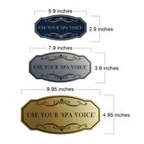 Signs ByLITA Victorian Use your 'Spa Voice' Wall or Door Sign